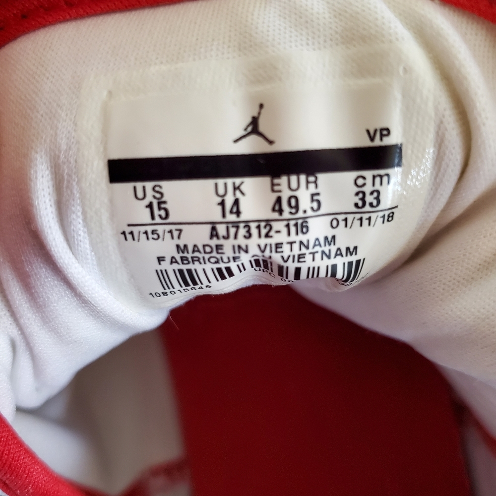 Air Jordan First Class "Cement Gray" white fire red trim - Picture 9 of 9
